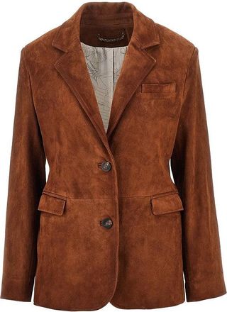 Golden Goose Robyn suede leather single-breasted jacket Woman 40