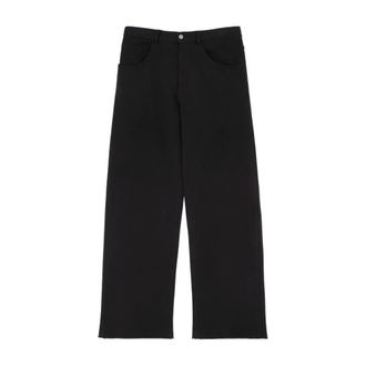 Maison Margiela Wide Trousers, male, Black, S, Black Straight Leg Trousers