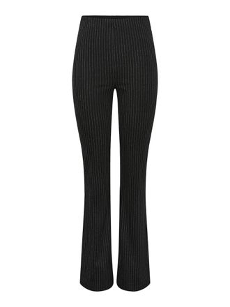 Pieces Womens Pcjannah Hw Flared Pants, Black/Stripes:White Stripes, M