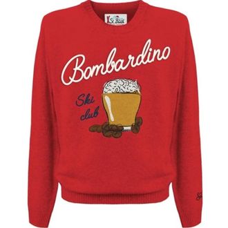 Saint Barth Round-neck Knitwear, male, Red, Size: L Saint Barth Sweaters