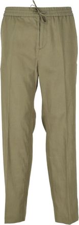 Calvin Klein Tencel Katoen Linnen Jogger Broek - Heren - Straight fit broeken - Groen - W44 - Katoen - Broeken