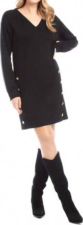 Karen Kane Lavelle Button Detail Dress In Black