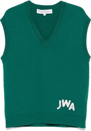 J.W.Anderson Spencer met logo-intarsia - Groen