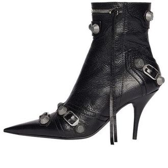 Balenciaga (WMNS) Balenciaga Cagole 90mm Booties Black Arena Lambskin 694379WAD4E1081