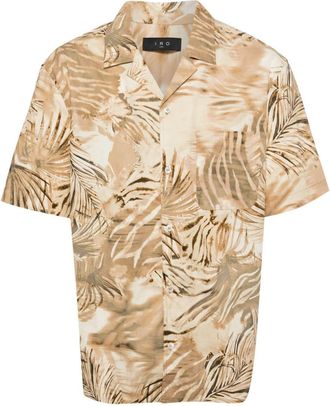 Iro botanical-print poplin shirt - men - Cotton - 39 - Neutrals