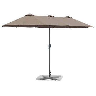 Berkfield Home Modern Garden Parasol Taupe 380 x 196 x 235 cm Powder-coated steel