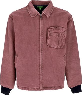 HUF Canvas Werkjas Wijn - Heren - Zomerjassen - Rood - XL - Katoen - Jassen