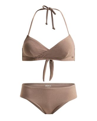 Roxy Badeanzug ROXY Lasca, Damen, Gr. XL, grau (deep taupe), Obermaterial: 78% Nylon, 9% Nylon, 7, 00% Metall, 6, 00% Elasthan;, Badeanz&uuml;ge Badeanzug