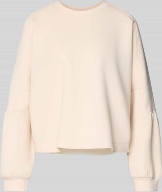 Marc Cain Oversized Sweatshirt mit gerippten Abschlüssen in Sand, Größe 34