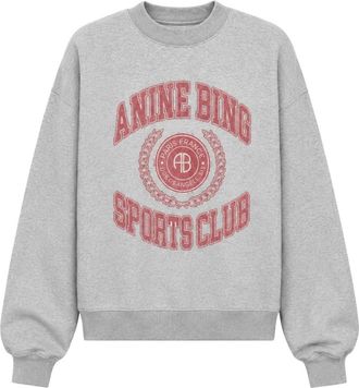 Anine Bing Miles Sweatshirt Collegiate - Dames - Sweatshirts - Grijs - S - Katoen - Hoodies & sweatvesten
