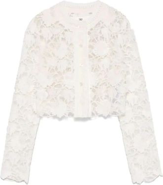 Ermanno Scervino Truien & Vesten, Dames, Wit, S, Katoen, Cropped Cardigan