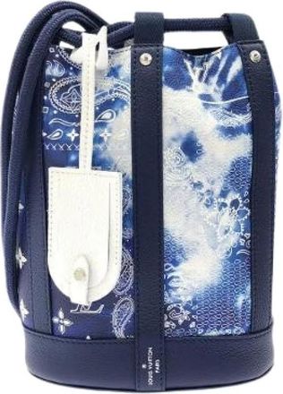 Louis Vuitton Pre-owned Randonee Monogram Bandana Leather Shoulder Bag - Pre-owned - Mujer - Azul - ONE SIZE