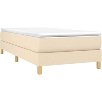vidaXL Estructura de cama sin colchón tela crema 80x200 cm Vidaxl
