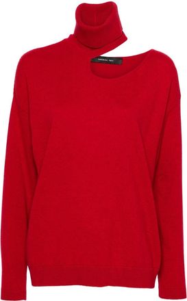 Federica Tosi detachable-turtleneck sweater - women - Polyamide/Viscose/Wool/Cashmere - 42 - Red