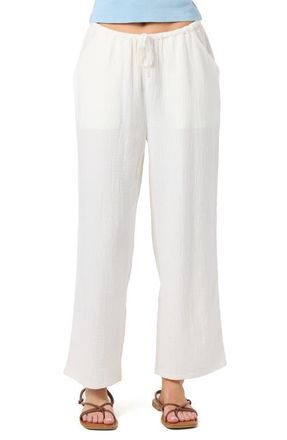 O'Neill Brenda Cotton Gauze Wide Leg Pants in White at Nordstrom, Size Xx-Large
