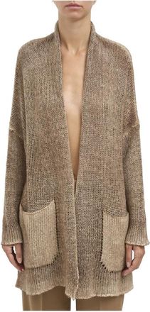 Avant Toi Open Cardigan in Cashmere Gauze - Dames - Vesten - Bruin - XS - Truien & Vesten