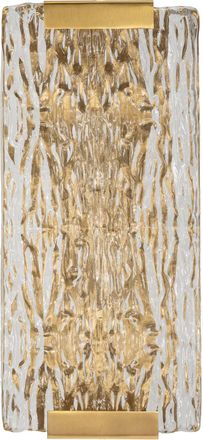 Mauro Ferretti Aplique de metal y cristal dorado 36x15x10 cm