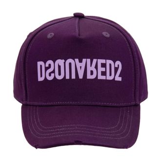 Dsquared2 Caps, unisex, Purple, Size: ONE SIZE Reversed Logo Cotton Baseball Cap