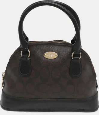Coach Cora Dome Brown Signature Coated Canvas And Leather Satchel