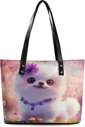 Generic Cute Pomeranian Dog Tote Bags for Women Cute Shoulder Purses Handbags