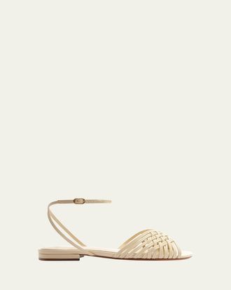 Alexandre Birman Lilian Leather Flat Sandals