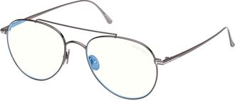 Tom Ford Blue Light Block Pilot Mens Eyeglasses FT6040-B 008 53
