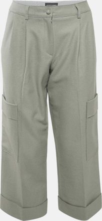 Emporio Armani Green Felt Cargo Pants