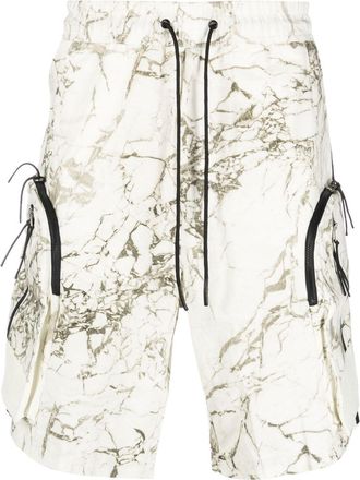 A-Cold-Wall* marble-print shorts - men - Polyamide/Cotton - 46 - Neutrals