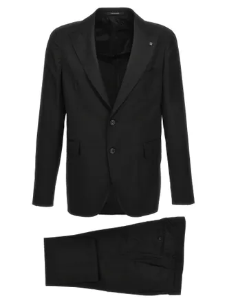Tagliatore Black Virgin Wool Two-Piece Mens Suit