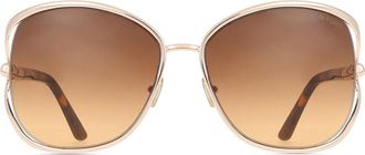 Tom Ford FT1091 MARTA 28F Womens Sunglasses Gold Size 62