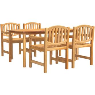 vidaXL Vidaxl Juego De Comedor Para Jard&iacute;n 5 Piezas Madera Maciza De Teca