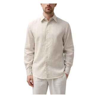Xacus Regular Fit Linnen Overhemd - Heren - Casual Overhemden - Beige - 2XL - Linnen - Overhemden