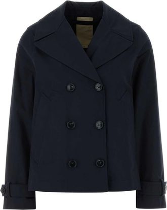 Woolrich Midnight Blue Cotton Trench Coat