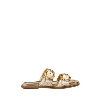 Amato Daniele Ivory/Gold Flat Sandal - female - Amato Daniele - Sliders - Multicolor - 3 UK - Shoes