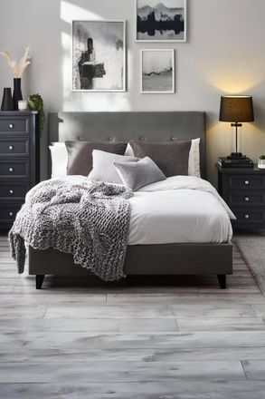 Julian Bowen Shoreditch Upholstered Bed in Grey | Size: King