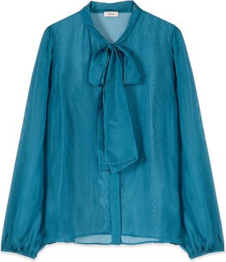 Oltre Shirts - Dames - Overhemden - Blauw - 2XL - Overhemden