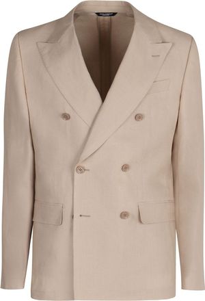 Dolce & Gabbana Mens Linen Jacket - Tan - Size EU 50 (Mens)