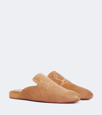 Christian Louboutin Navy Coolito Flat mules