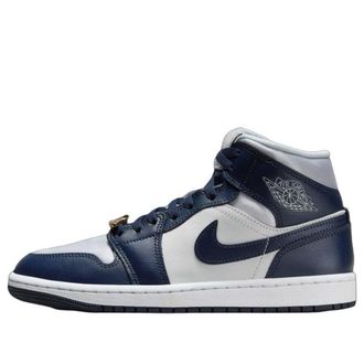 Nike Jordan (WMNS) Air Jordan 1 Mid SE Football Grey White Midnight Navy FZ8777-044