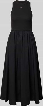 Tommy Jeans Midikleid aus reiner Baumwolle in Black, Gr&ouml;&szlig;e XXS