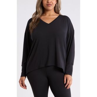 Zella Breathe Long Sleeve T-Shirt in Black at Nordstrom, Size 2X