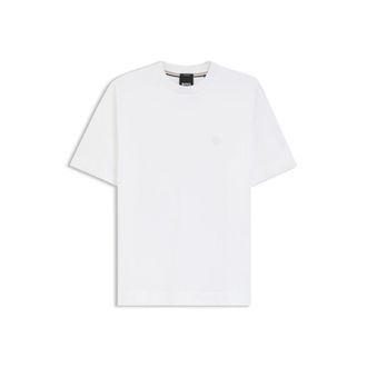 BOSS Mercerised-cotton T-shirt with Double B monogram