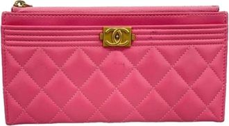 Chanel Pre-owned Wallets, female, Pink, Size: ONE SIZE Pre-owned Vintage Long wallet (bi-fold)