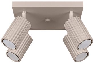 Sollux Lighting Design Deckenlampe Karbon 4-Flammig (quadratisch), Taupe ARCHIVIERT