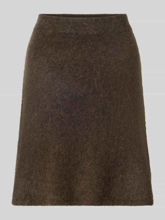 Selected Mini-Rock aus Woll-Mix mit Alpaka Modell LULU in Dunkelbraun, Größe L