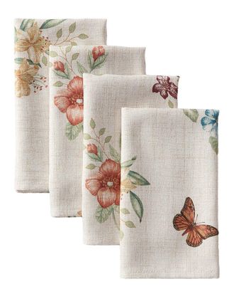 Lenox Set Of 4 Butterfly Meadow Fall Napkins