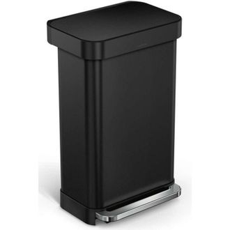 Simplehuman Cubos De Basura - Papelera 45 L, Con Bolsillo Para Bolsa, Negro Mate Cw2092