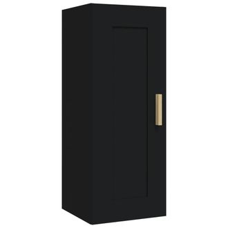 vidaXL Armario De Pared Madera De Ingenier&iacute;a Negro 35x34x90 Cm Vidaxl