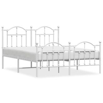 Berkfield Home Metal Bed Frame with Headboard & Footboard White 140x200 cm