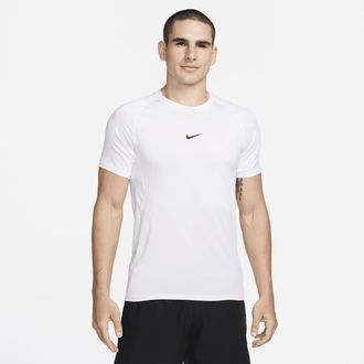 Nike Mens Nike Pro Dri-FIT Slim Short-Sleeve Top in White | FB7929-100
